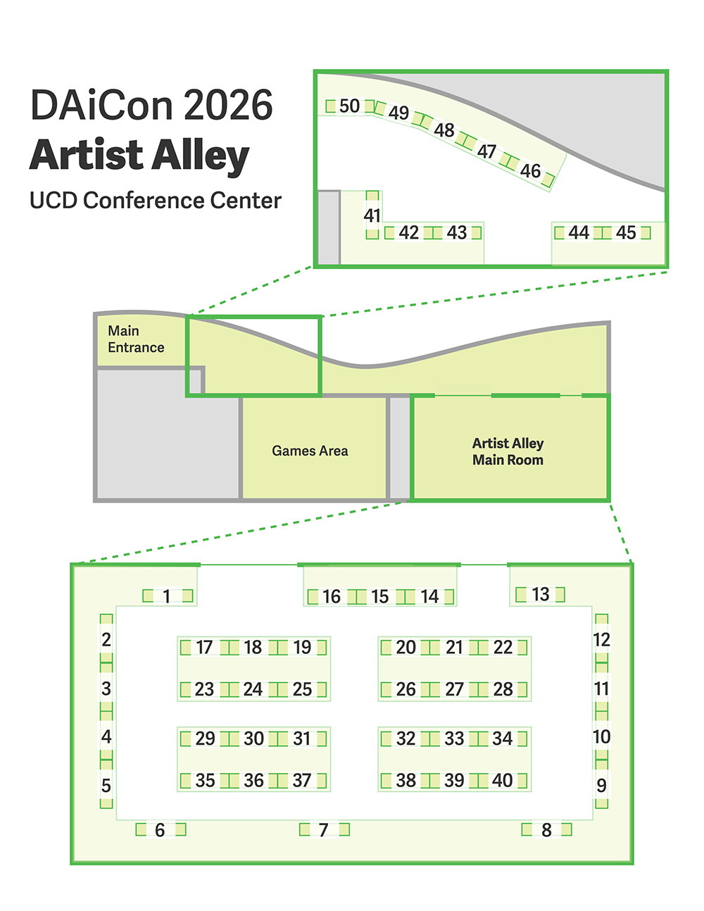 artist alley map