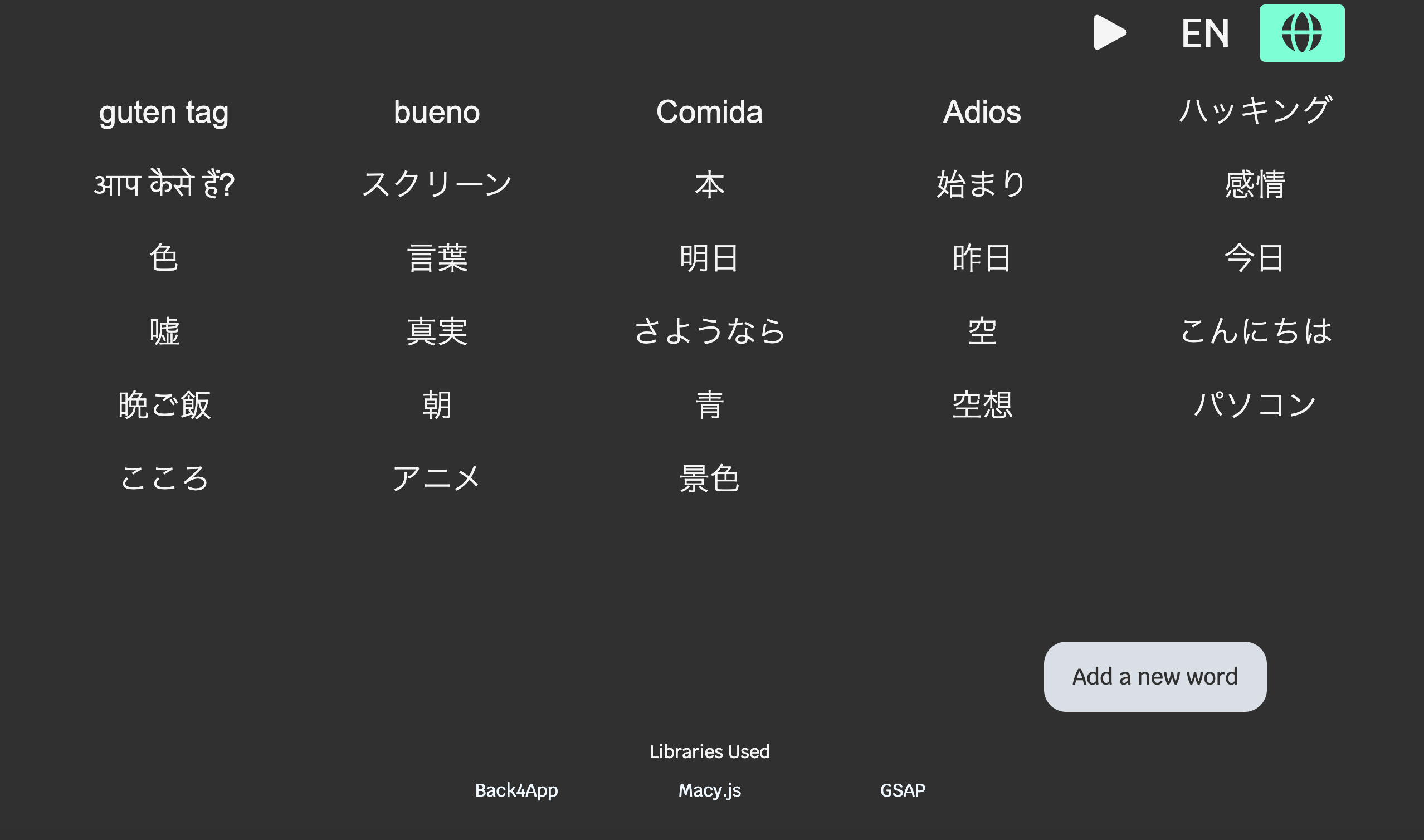 Global Word Wall